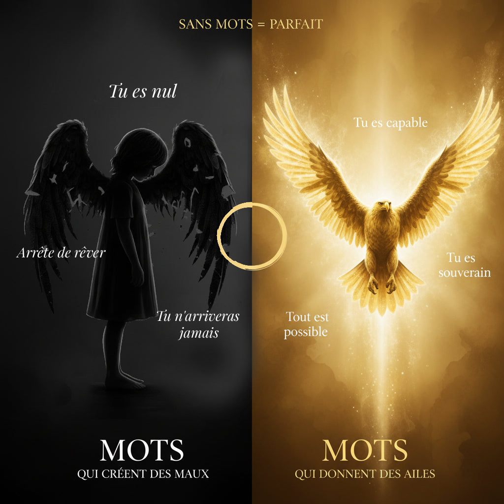 Les Ailes de l'Ange - MOTS qui créent des MAUX vs MOTS qui donnent des AILES - Transformation de l'enfant blessé à l'aigle souverain - ÉDITIONS LE GRIOT